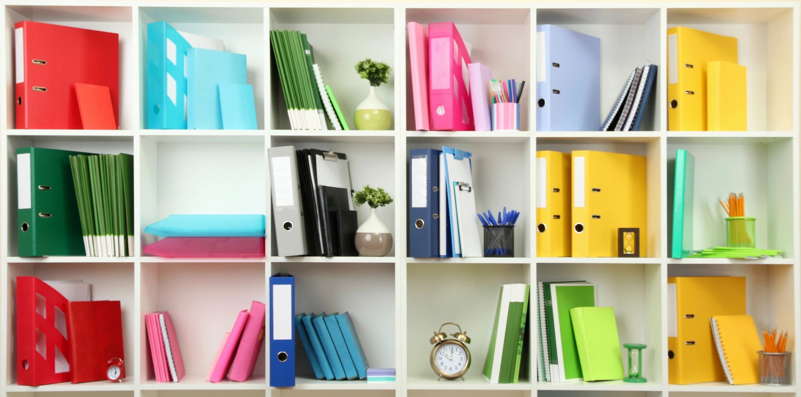Colorful office storage solutions