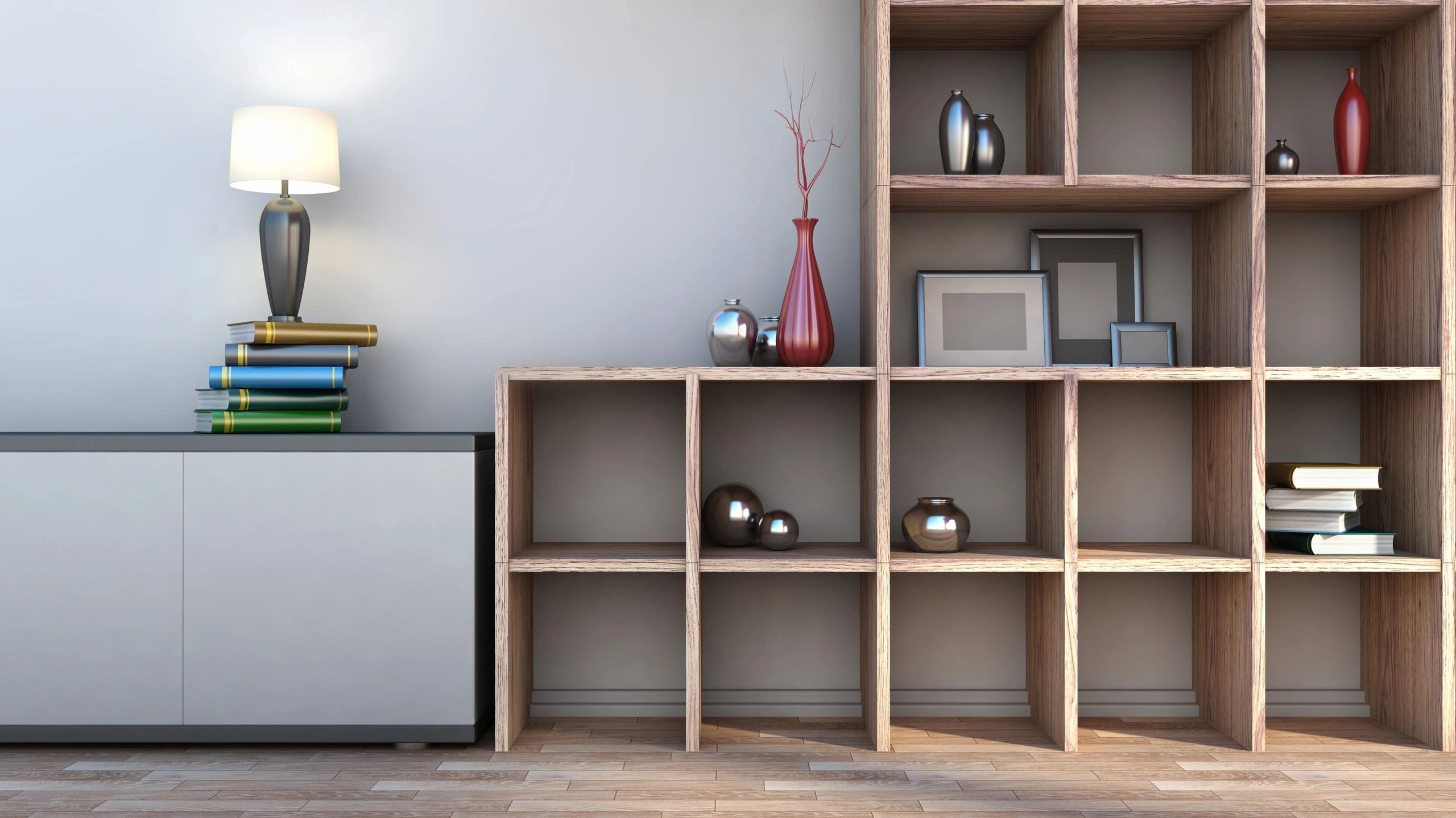 Modern interior design shelving unit